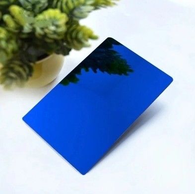 رنگ آبی تزئینی صفحه فولاد ضد زنگ برش شده خط مو ساتن ارتعاش شن